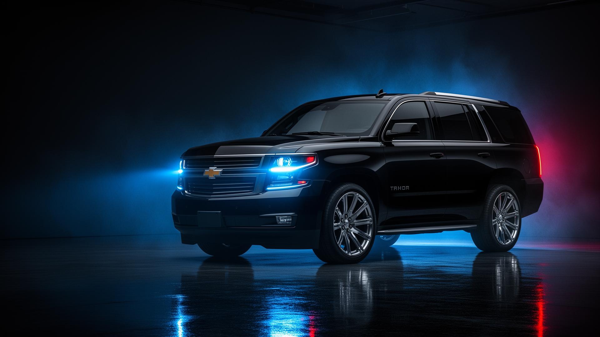 Premium Chevrolet Tahoe in cinematic showroom lighting